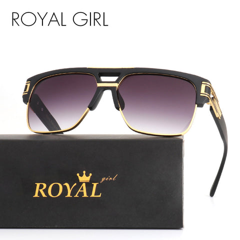 ROYAL GIRL TOP Quality Luxury Men Brand Sunglasses Vintage Oversize Square Sun Glasses Women Clear Glasses ss465
