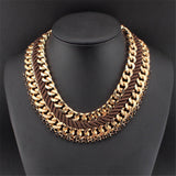 Fashion Designer Jewelry Hight Quality Heavy Chain Rope Bib Statement Chokers Chunky Necklaces Women Accessories CE2720